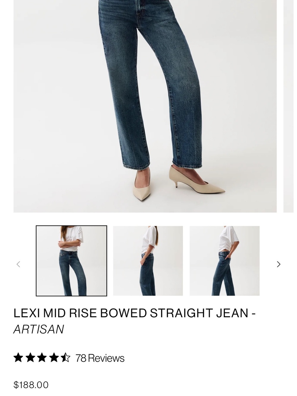 pistola Lexi mid rise bowed straight Jeans - Picture 8 of 8